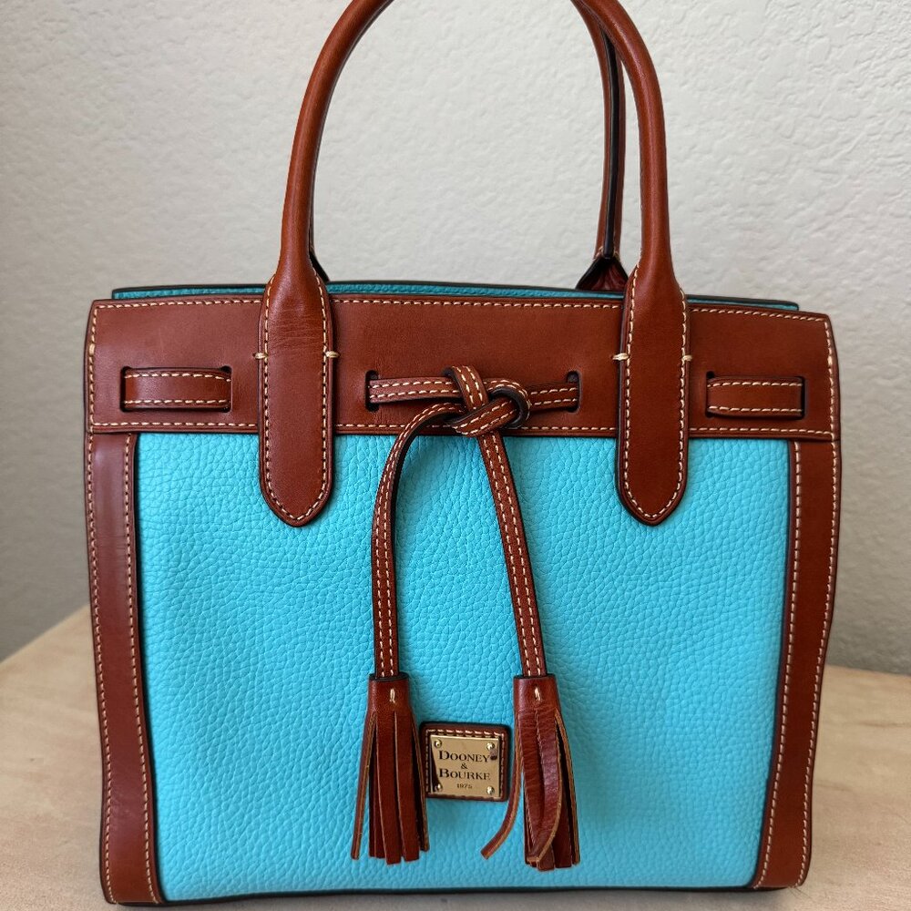 D&B Ariel Pebble Leather Satchel Color Seafoam